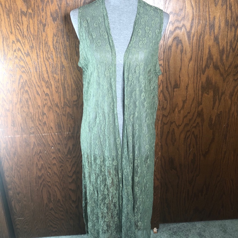 LuLaRoe Lace Joy Floral Duster Vest